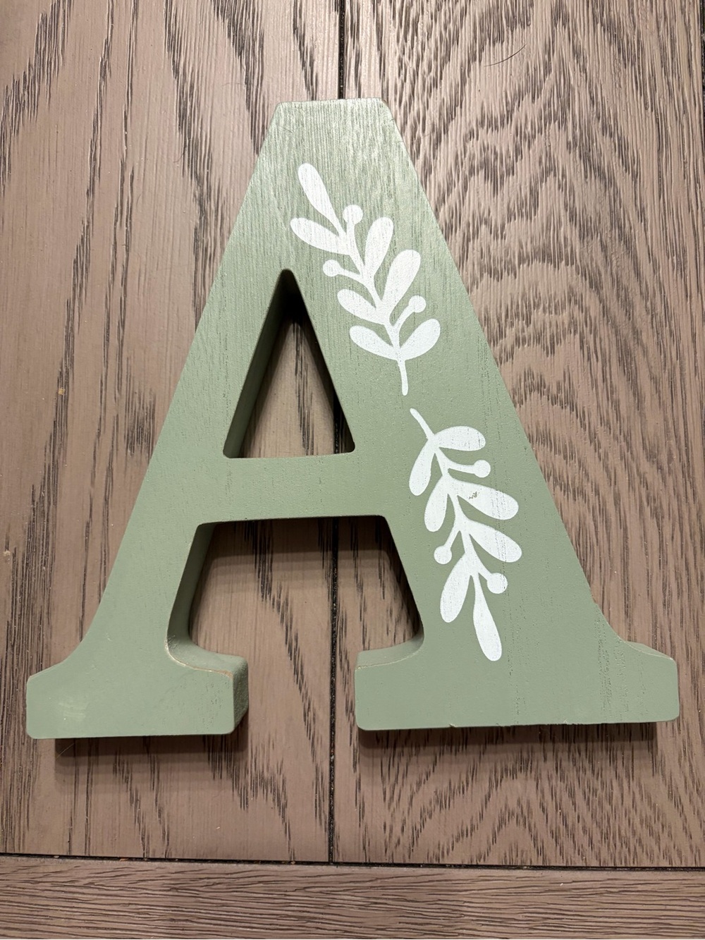 Decorative Sage Green Letter "A" Wall Accent by